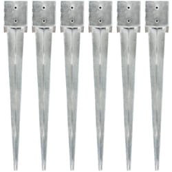 Vidaxl - Piquets au sol 6 pcs Argenté 12x12x89 cm Acier galvanisé