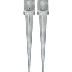 Vidaxl - Piquets au sol 2 pcs argenté 14x14x91 cm acier galvanisé