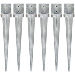 Piquets Au Sol 6 Pcs Argenté 14x14x91 Cm Acier Galvanisé