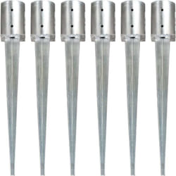 Piquets au sol 6 pcs Argenté 10x76 cm Acier galvanisé