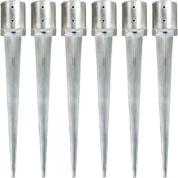 Piquets Au Sol 6 Pcs Argenté 12x91 Cm Acier Galvanisé Vidaxl