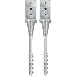 Piquets au sol 2 pcs Argenté 8x8x57 cm Acier galvanisé Vidaxl
