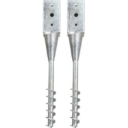 Piquets au sol 2 pcs Argenté 10x10x57 cm Acier galvanisé Vidaxl