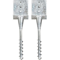 Piquets au sol 2 pcs argenté 14x14x58 cm acier galvanisé Vidaxl