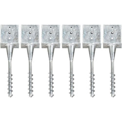 Piquets Au Sol 6 Pcs Argenté 14x14x58 Cm Acier Galvanisé