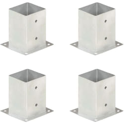 vidaXL Ancres de poteau 4 pcs Métal galvanisé 101 mm