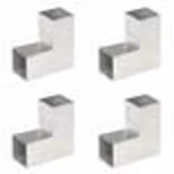 vidaXL Connecteurs de poteau 4 pcs Forme en L Métal galvanisé 81x81 mm - TU