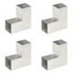 vidaXL Connecteurs de poteau 4 pcs Forme en L Métal galvanisé 81x81 mm - TU