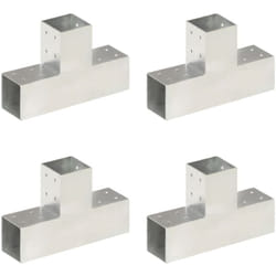 vidaXL Connecteurs de poteau 4 pcs Forme en T Métal galvanisé 81x81 mm - TU