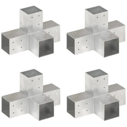 Vidaxl - Connecteurs de poteau 4 pcs Forme en x Métal galvanisé 81x81 mm