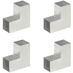 Vidaxl - Connecteurs de poteau 4 pcs Forme en l Métal galvanisé 91x91 mm
