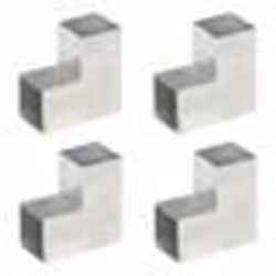 vidaXL Connecteurs de poteau 4pcs Forme en L Métal galvanisé 101x101mm - TU