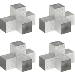 Connecteurs de poteau 4pcs Forme en x Métal galvanisé 101x101mm Vidaxl