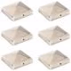 vidaXL Bouchons de poteau de clôture pyramidaux 6 pcs Inox 91x91 mm - TU
