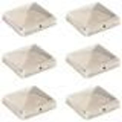vidaXL Bouchons de poteau de clôture pyramidaux 6 pcs Inox 91x91 mm - TU