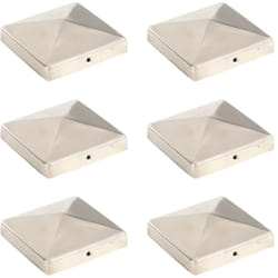 Bouchons de poteau de clôture pyramidaux 6 pcs Inox 101x101 mm