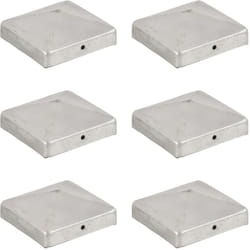 vidaXL Bouchons de poteau de clôture 6 pcs Métal galvanisé 91x91 mm