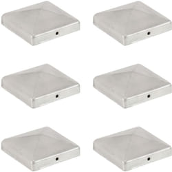 Bouchons de poteau de clôture 6 pcs Métal galvanisé 101x101 mm