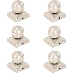 Vidaxl - Bouchons de poteau 6 pcs Globe final Acier inoxydable 71x71 mm