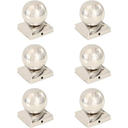 Vidaxl - Bouchons de poteau 6 pcs Globe final Acier inoxydable 91x91 mm
