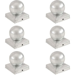 Vidaxl - Bouchons de poteau 6 pcs Globe final Métal galvanisé 91x91 mm