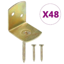 vidaXL Supports de panneau de clôture 48pcs Forme en L Métal galvanisé