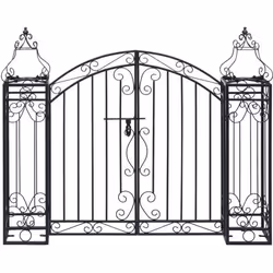 vidaXL Portillon ornemental de jardin Fer forgé 122x20,5x100 cm - TU
