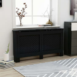Cache-radiateur Noir 152x19x81 cm mdf