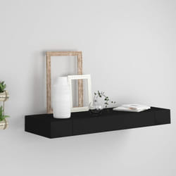 Vidaxl - tagère murale flottante avec tiroir Noir 80x25x8 cm