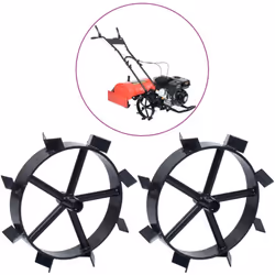 Cette paire de roues métalliques à haute résistance est conçue pour être utilisée avec notre cultivateur à essence de 6,5 ch. ...