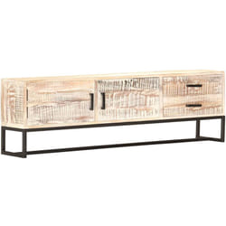 Vidaxl - Meuble tv Blanc 140 x 30 x 45 cm Bois d'acacia massif