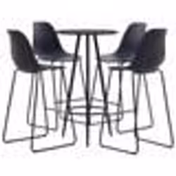 vidaXL Ensemble de bar 5 pcs Plastique Noir - TU