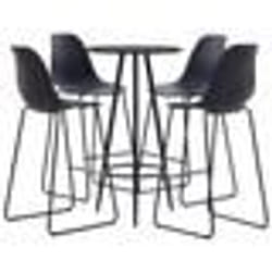 vidaXL Ensemble de bar 5 pcs Plastique Noir - TU