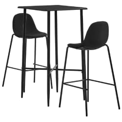 vidaXL Ensemble de bar 3 pcs - Tissu Noir