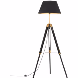Illuminez votre espace de vie avec notre lampadaire à trépied de style rétro ! Cette lampe en bois au design vintage est un a ...