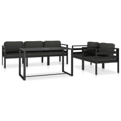 vidaXL Salon de jardin 6 pcs avec coussins Aluminium Anthracite