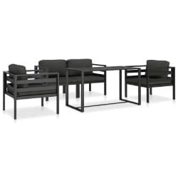 vidaXL Ensemble de canapés 5 pcs avec coussins Aluminium Anthracite