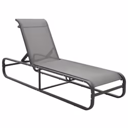 VidaXL 47843, Linge, Siège rembourré, Aluminium, Textile, Gris, 650 mm, 2000 mm