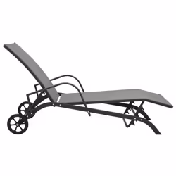 VidaXL 47846 chaise d'extérieur Linge Acier, Textile Gris