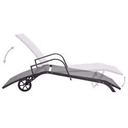 VidaXL 47846 chaise d'extérieur Linge Acier, Textile Gris - Vue supplémentaire 4
