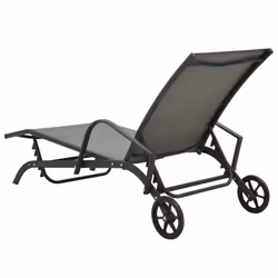 VidaXL 47846 chaise d'extérieur Linge Acier, Textile Gris - Vue supplémentaire 5