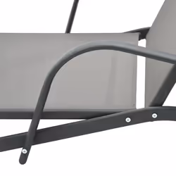 VidaXL 47846 chaise d'extérieur Linge Acier, Textile Gris - Vue supplémentaire 6