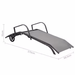 VidaXL 47846 chaise d'extérieur Linge Acier, Textile Gris - Vue supplémentaire 7