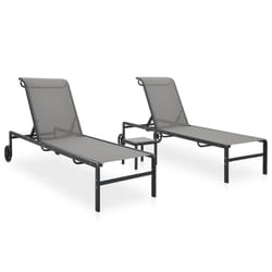 VidaXL 47847 chaise d'extérieur Linge Acier, Textile Gris