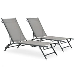 VidaXL 47848 chaise d'extérieur Linge Acier, Textile Gris