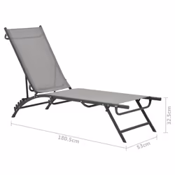 VidaXL 47848 chaise d'extérieur Linge Acier, Textile Gris - Vue supplémentaire 8