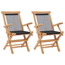 VidaXL 49362 chaise d'extérieur Terrace Polyester, Teck Noir