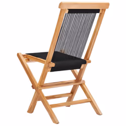 VidaXL 49363 chaise d'extérieur Terrace Polyester, Teck Noir - Vue supplémentaire 4