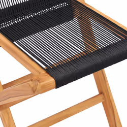 VidaXL 49363 chaise d'extérieur Terrace Polyester, Teck Noir - Vue supplémentaire 5
