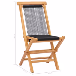 VidaXL 49363 chaise d'extérieur Terrace Polyester, Teck Noir - Vue supplémentaire 6